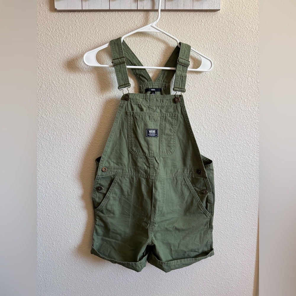 Girls Large (kids) Vans Olive Utility Short Overalls